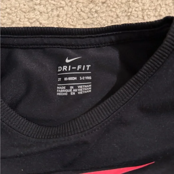 Nike Kids Black Sweatshirt with Pink Swoosh - Picture 3 of 4